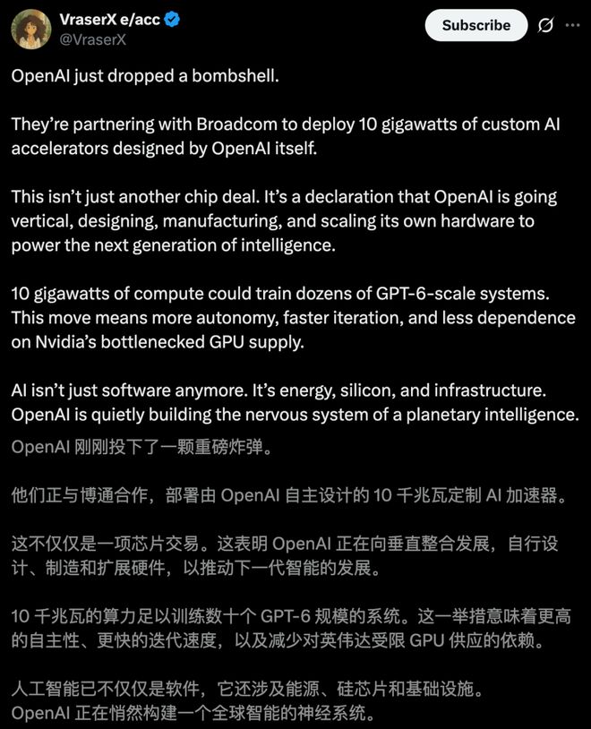 界「M1时刻」九个月杀到！联手博通三年10GWEVO真人平台OpenAI官宣自研首颗芯片AI(图2)